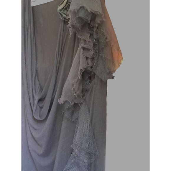 Valentino Couture Elegant Romantic Evening Tulle Flutter Sleeve Flowy XL Top - Picture 7 of 15